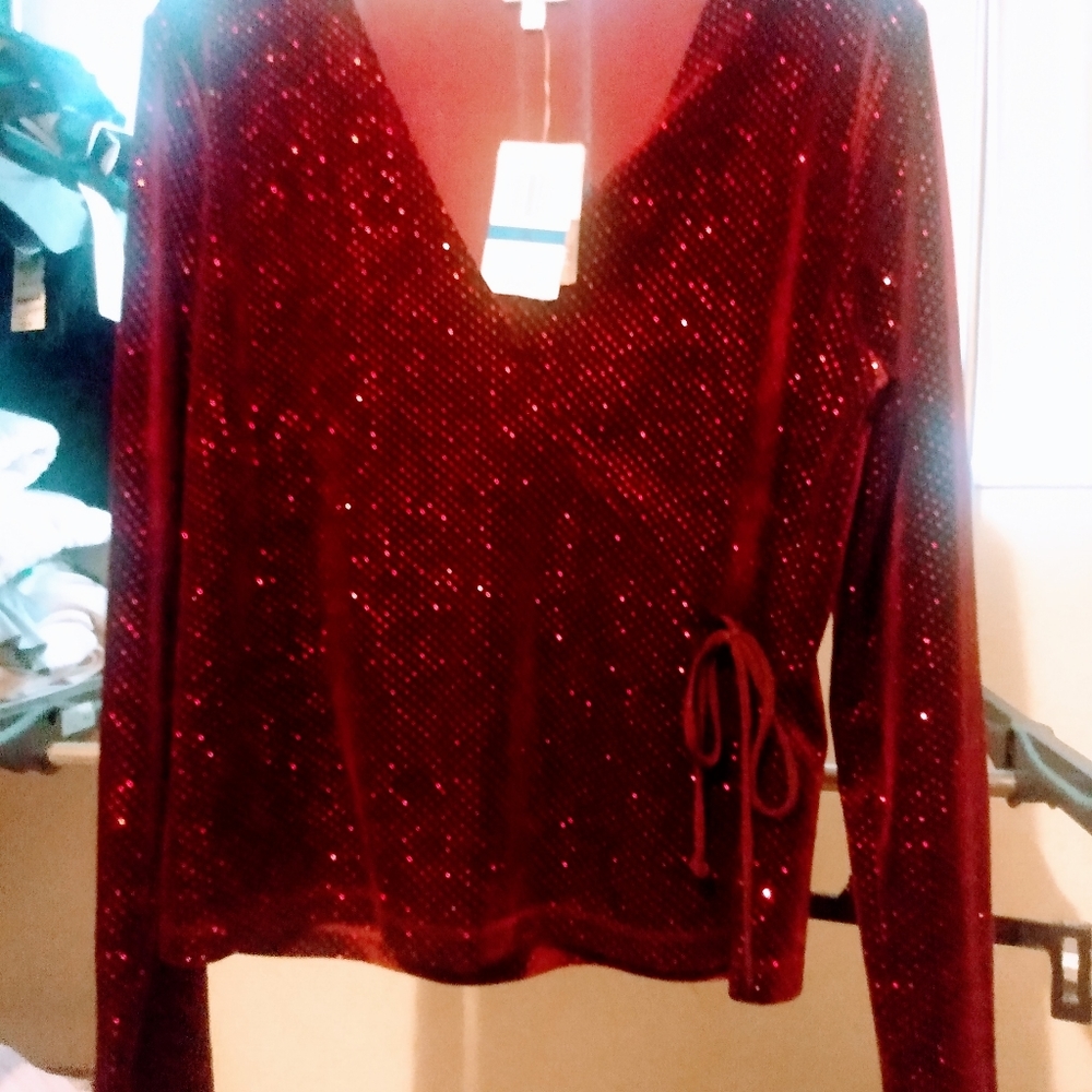 Burgundy Sparkle Holiday Top
